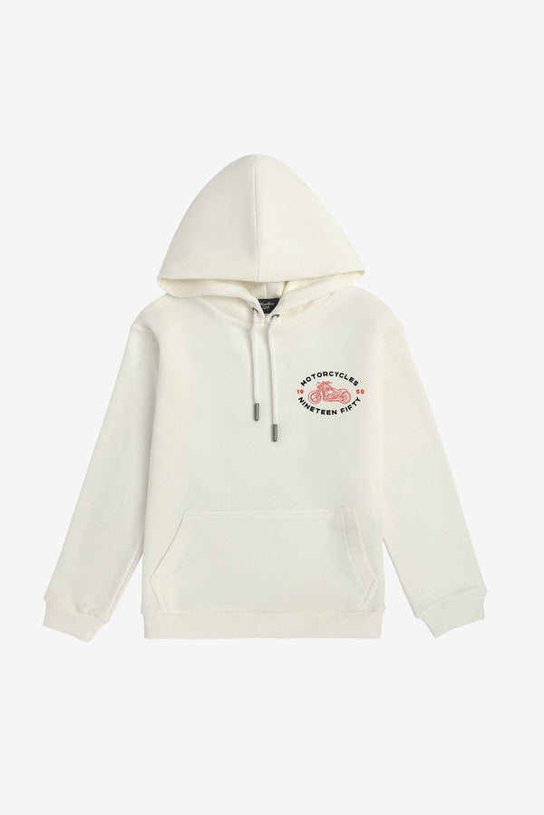Jr. 1950 Motorcycles Hoodie - White
