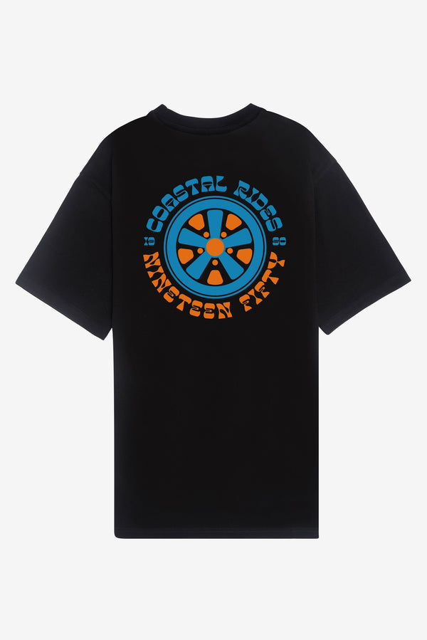 Palm Wheels Oversized T-Shirt - Black