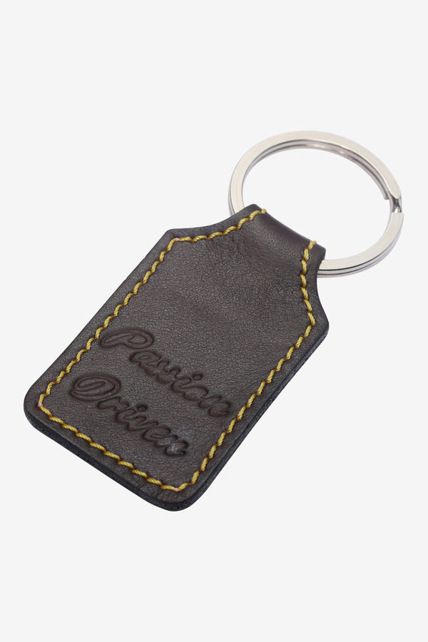 Heritage Keychain - Yellow on Brown