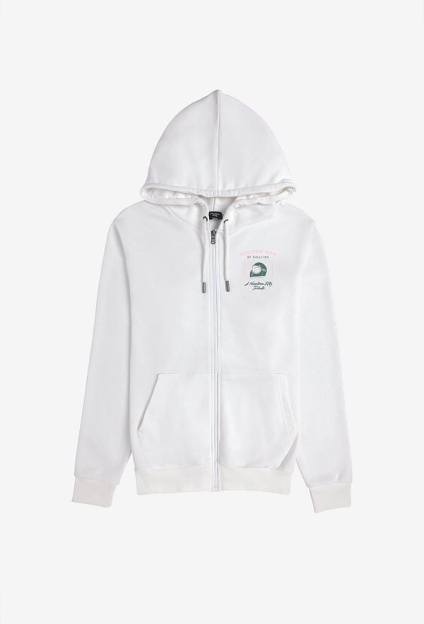 Group B Zipper Hoodie - White